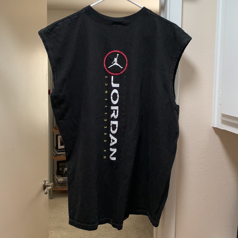 Jordan Black Sleeveless Tee Nike vintage performance workout shirt tank